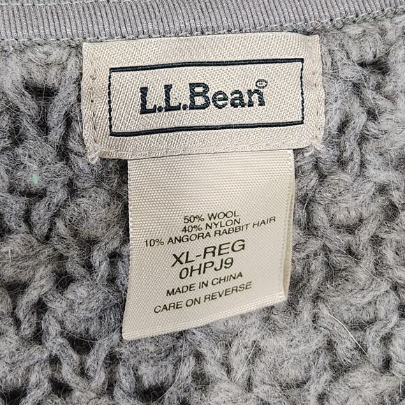 LL Bean Womens XL Wool Nylon Angora Rabbit Hair Knit Cardigan Button Up Sweater - Picture 7 of 12
